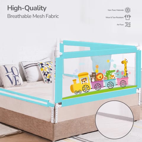 R for Rabbit Safari Bed Rail for Baby Easy Install, Anti-Fall Safeguard for Toddler Safety, Blue