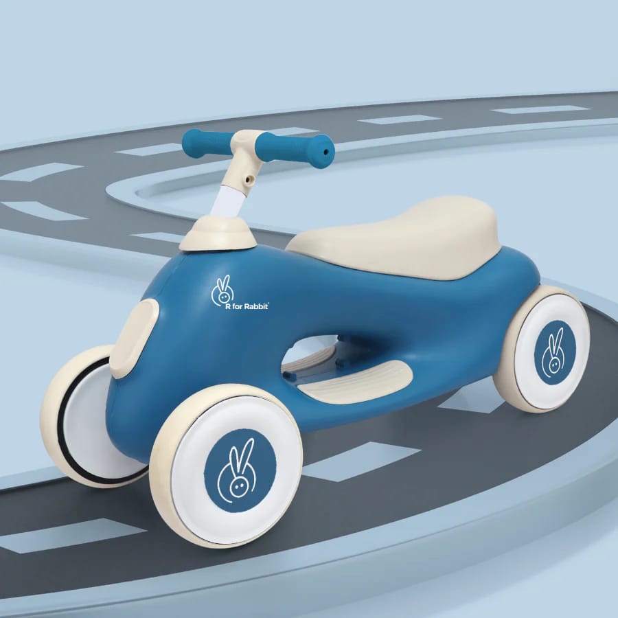 R For Rabbit Speedster Zoomy Push Ride On Car for Kids, Blue Grey