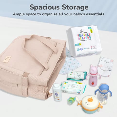 R For Rabbit Caramello Tote Multi Purpose Diaper Bag With Spacious Storage, Beige