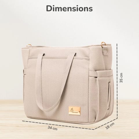 R For Rabbit Caramello Tote Multi Purpose Diaper Bag With Spacious Storage, Beige