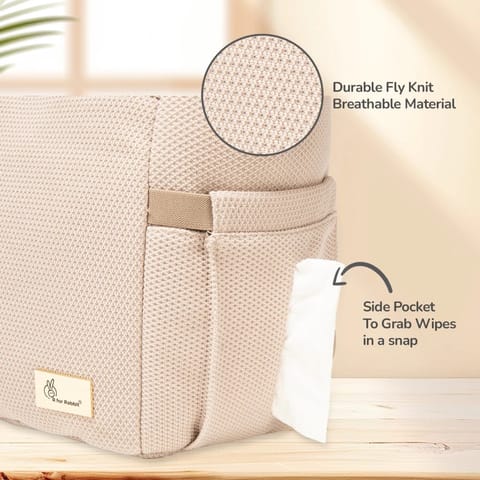 R For Rabbit Caramello Tote Multi Purpose Diaper Bag With Spacious Storage, Beige