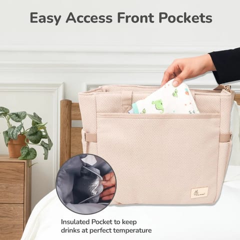 R For Rabbit Caramello Tote Multi Purpose Diaper Bag With Spacious Storage, Beige
