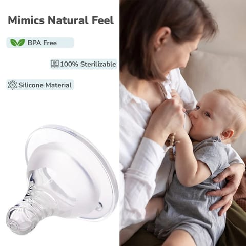 R For Rabbit First Feed Soft Silicone Teat for Glass Bottles, PP Bottles, and SS Bottles Pack of 2, Large