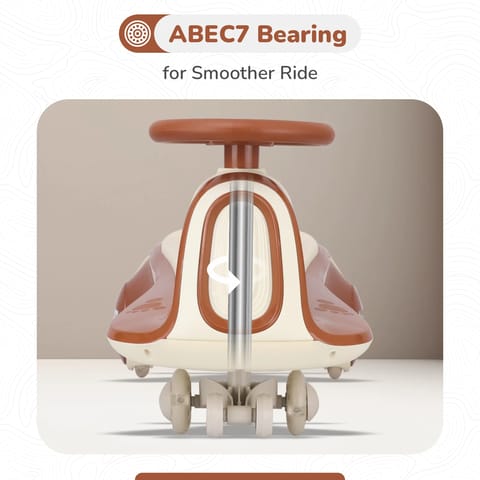 R For Rabbit Iya Iya Sportz swing car for kids, Cream Brown