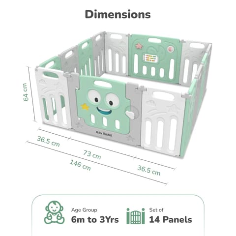 R For Rabbit Joyland Playard For Kids 14-Panel Playard, Babies' Play Area, Indoor Setup