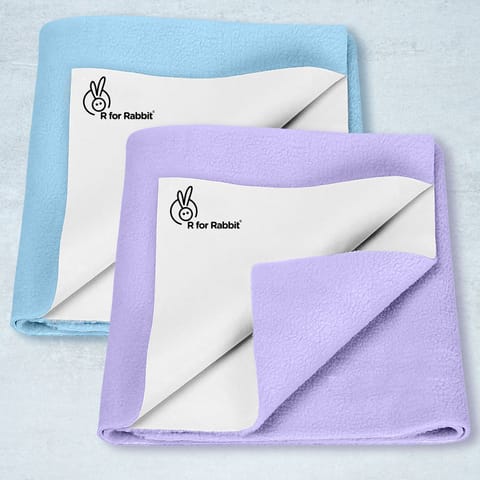 R for Rabbit Dry Nap Bliss Premium Pee Protector Sheet Blue -Purple