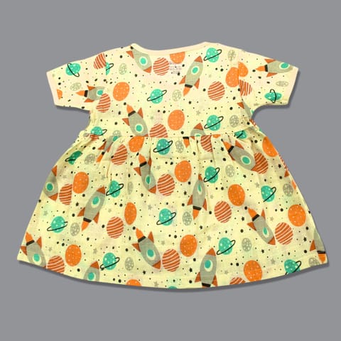 Born Babies Baby Boy & Baby Girl Organic cotton Printed Sleeveless Front Open Button Jablas-Light Yellow (New Born)