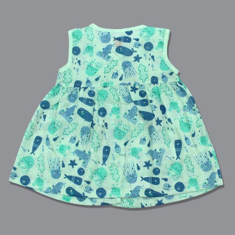 Born Babies Baby Boy & Baby Girl Organic cotton Printed Sleeveless Knotted Jabla (Pack Of 3) - (New BORN)