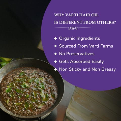 Varti Organic Hair Oil 100ml, Bhringraj & Hibiscus for Healthy Hair Growth & Thickness, Helps in New Hair Growth, Control Hair Fall & Split End, Effective on Dandruff, Women, Girls & Men All age "Combo Pack Of 2"