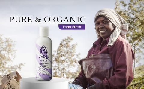 Varti Organic Hair Oil 100ml, Bhringraj & Hibiscus for Healthy Hair Growth & Thickness, Helps in New Hair Growth, Control Hair Fall & Split End, Effective on Dandruff, Women, Girls & Men All age "Combo Pack Of 2"