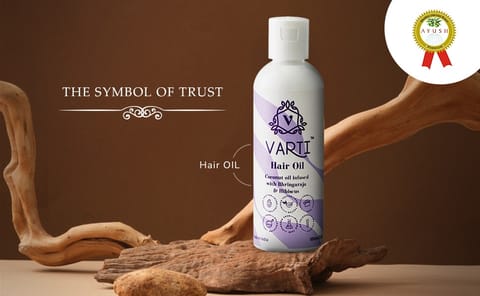 Varti Organic Hair Oil 100ml, Bhringraj & Hibiscus for Healthy Hair Growth & Thickness, Helps in New Hair Growth, Control Hair Fall & Split End, Effective on Dandruff, Women, Girls & Men All age "Combo Pack Of 2"