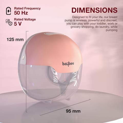 Baybee Double Wearable Electric Breast Pump For Mothers | Automatic Breast Pump Electrical with 3 Modes & 15 Suction Levels | Hands Free Pumping Machine with Premium Carry Case & LED Display | Portable Breast Milk Pump for Mothers with Massage Mode