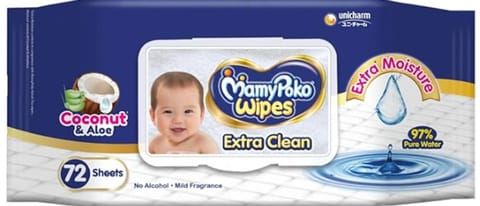 MamyPoko coconut  wipes - 72 Wipes (Pack of 1)