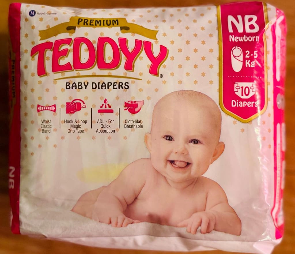 Teddyy Premium New Born Diapers- Pack of 20 (10X2 bundles)