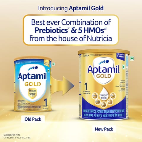 Aptamil Gold Stage 1 (Upto 6 Months) Powder 400 gm (Tin)
