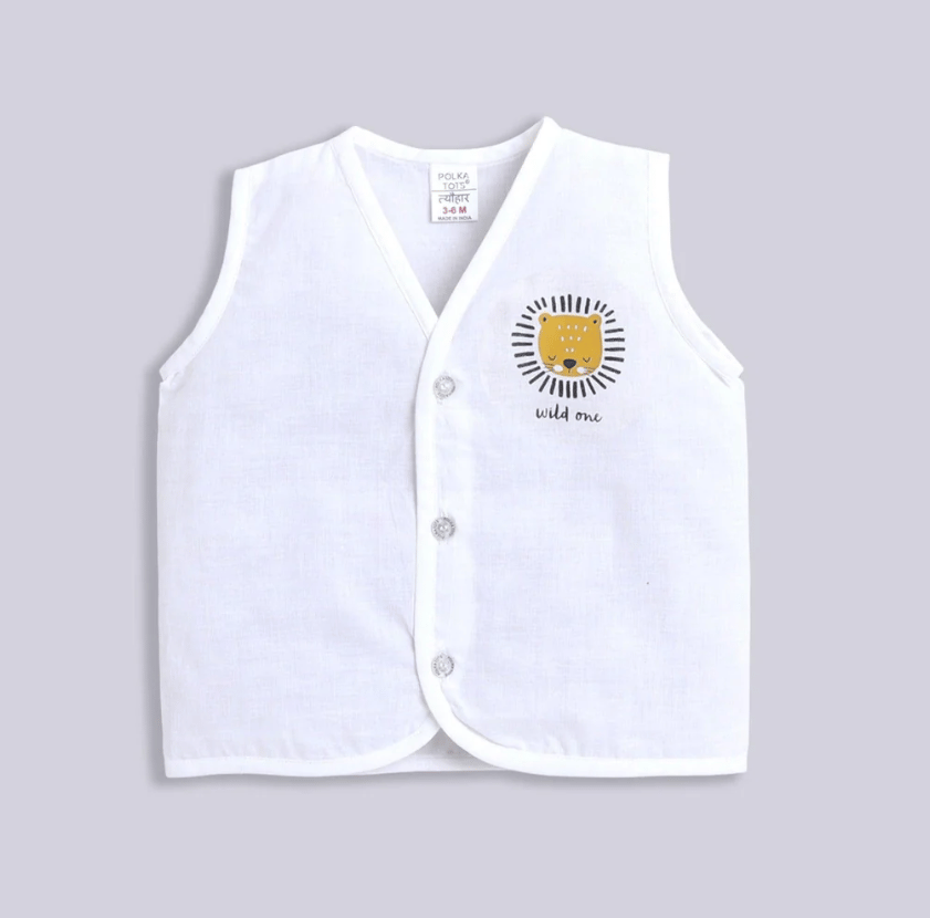 Polka TotsS/L Vest (Jabla) - PTSV-10075 - WHITE - NB