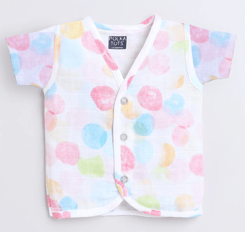 Polka Tots H/S Vest (Jabla) - PTHV-10085 - MULTICOLOR - NB