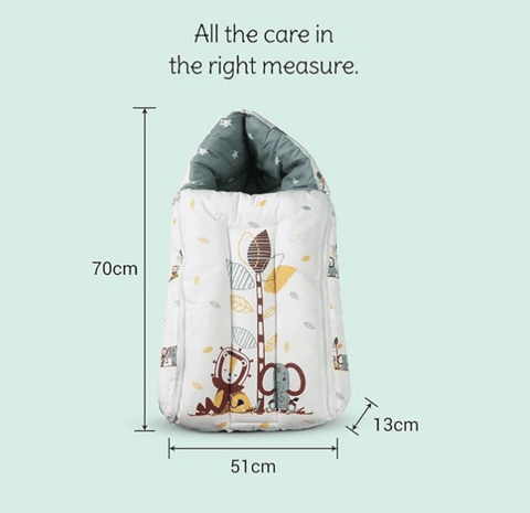 3 in 1 Baby Sleeping Bag & Carry Nest for Newborn, Holding Set, Soft & Lightweight (Jungle Tribe)
