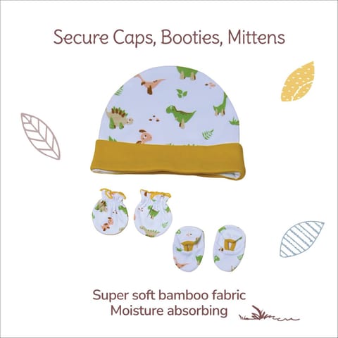 Tiny Lane Adorable & Comfy Baby Clothing Paws Set - Jungle Tribe Jhabla, Legging, & Cap Booties Miten