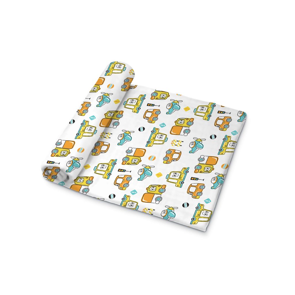Muslin Swaddle [MS-010] [Smiley Buttons]