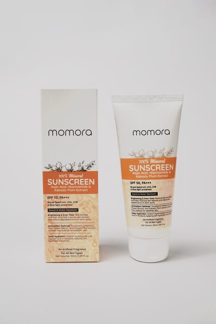 Momora 100% Mineral Sunscreen | Pregnancy Safe Skincare | 50 Gm