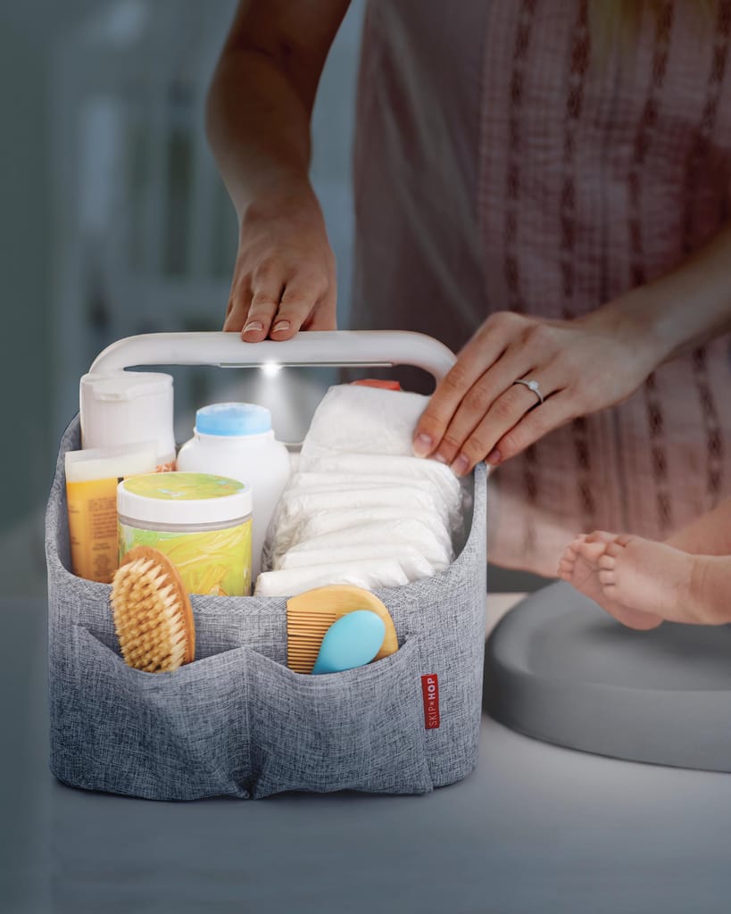 Light Up Diaper Caddy- Heather Grey