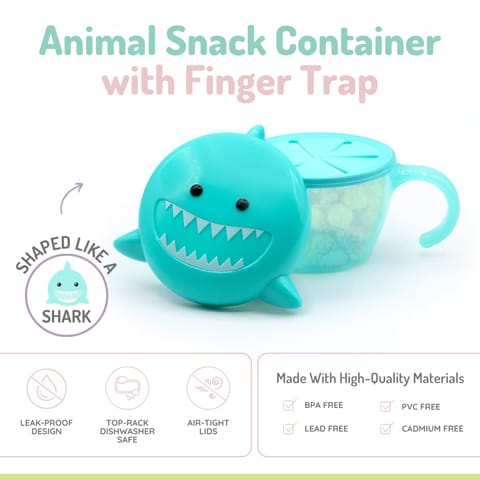 Snack Container With Finger Trap - Shark