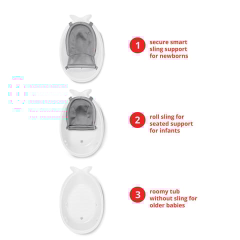 Moby Smart Sling 3-Stage Tub- White