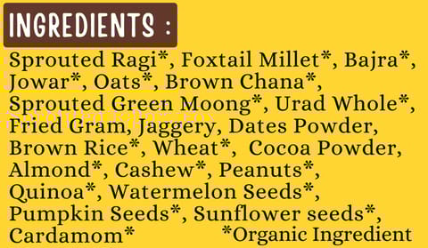 Tummy FriendlyFoods Toddler Cereal Organic Chocolate Health Mix (Each pack 100g)