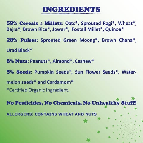 TummyFriendly Foods Certified Organic Health Mix for Kids. No Pesticides, No Chemicals