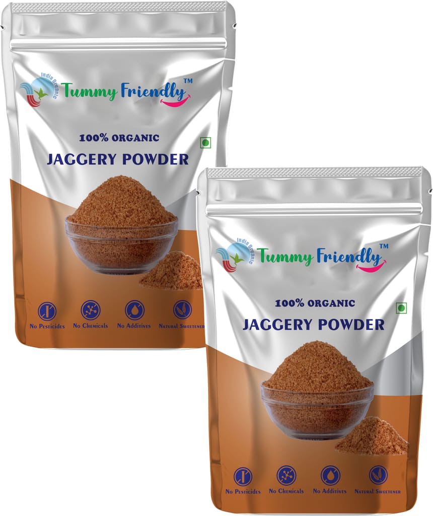 TummyFriendly Foods Certified Organic Jaggery Powder for Baby, Kids, Adults - 2 Packs, 200g Each