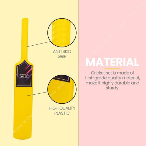 Baybee Plastic Cricket kit Set for Kids, 3 Stumps with Stand Base, 1 Bat and Soft Ball | Cricket Bat Ball Set Indoor & Outdoor Games | Perfect Cricket Full Set for 3+ Years Gift for Kids Boys Girls