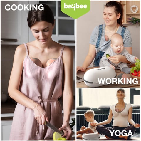 Baybee Double Wearable Electric Breast Pump For Mothers | Automatic Breast Pump Electrical with 3 Modes & 15 Suction Levels | Hands Free Pumping Machine with Premium Carry Case & LED Display | Portable Breast Milk Pump for Mothers with Massage Mode