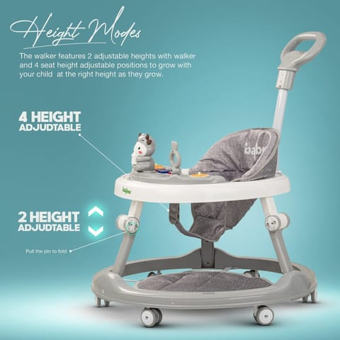 BAYBEE Moono Baby Walker For Kids, Round Kids Walker With Parental Push Handle&4 Seat Height Adjustable|Activity Walker For Baby With Musical Toy Bar&Footmat|Walker Baby 6-18 Months Boys Girls (GREY) BAYBEE Moono Baby Walker For Kids, Round Kids Walker With Parental Push Handle&4 Seat Height Adjustable|Activity Walker For Baby With Musical Toy Bar&Footmat|Walker Baby 6-18 Months Boys Girls (GREY)
