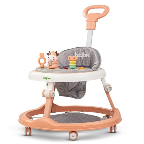 BAYBEE Moono Baby Walker For Kids, Round Kids Walker With Parental Push Handle&4 Seat Height Adjustable|Activity Walker For Baby With Musical Toy Bar&Footmat|Walker Baby 6-18 Months Boys Girls (PINK) BAYBEE Moono Baby Walker For Kids, Round Kids Walker With Parental Push Handle&4 Seat Height Adjustable|Activity Walker For Baby With Musical Toy Bar&Footmat|Walker Baby 6-18 Months Boys Girls (PINK)