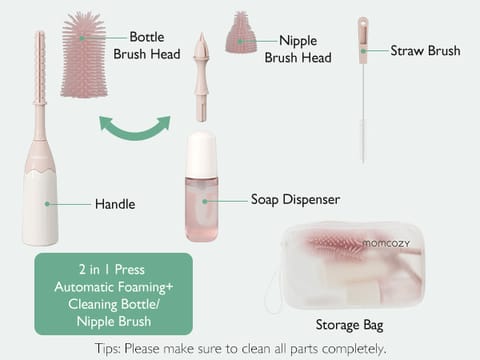 Push-Press Design Bottle Brush Kit-Press Bubble Style