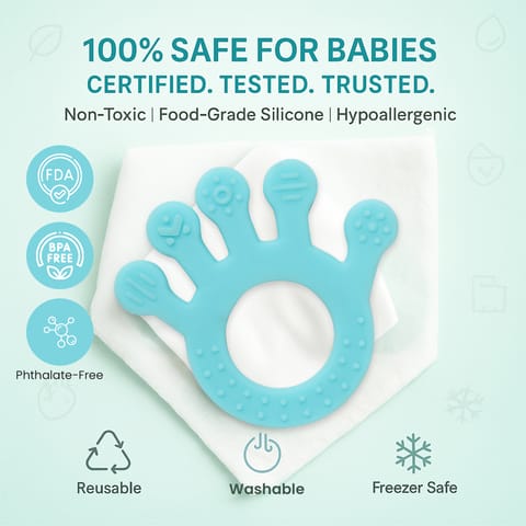 Silicone Baby Teether with Multiple Textures | Soft Chewable BPA-Free Easy to Hold Freezer Safe for 4-12 Months
