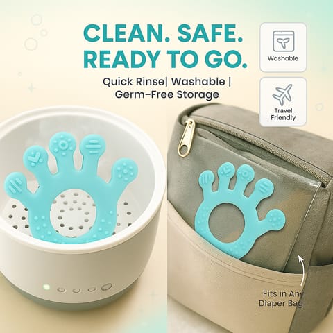 Silicone Baby Teether with Multiple Textures | Soft Chewable BPA-Free Easy to Hold Freezer Safe for 4-12 Months