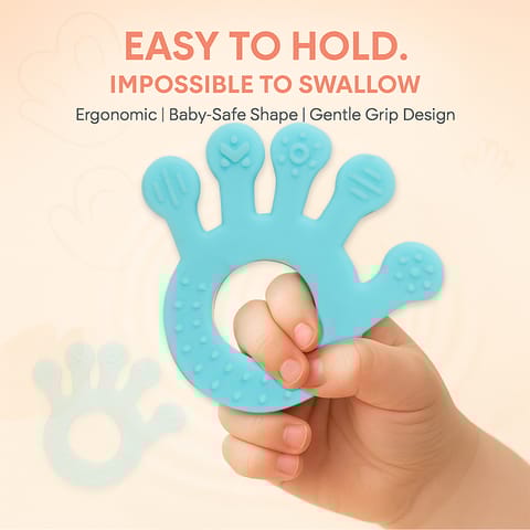 Silicone Baby Teether with Multiple Textures | Soft Chewable BPA-Free Easy to Hold Freezer Safe for 4-12 Months