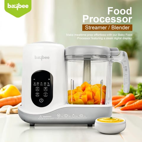 Baybee Blenzy 5-in-1 Electric Baby Food Processor | Baby Food Maker with Steamer, Chopper, Grinder, Blender & Warmer | Portable Baby Food Blender with Self-Clean & Touch Screen for Purees
