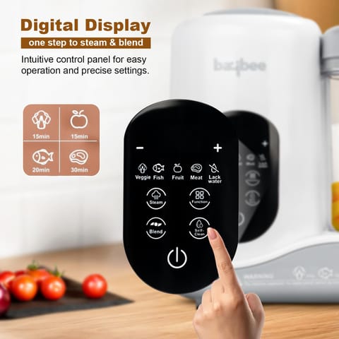 Baybee Blenzy 5-in-1 Electric Baby Food Processor | Baby Food Maker with Steamer, Chopper, Grinder, Blender & Warmer | Portable Baby Food Blender with Self-Clean & Touch Screen for Purees