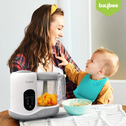 Baybee Blenzy 5-in-1 Electric Baby Food Processor | Baby Food Maker with Steamer, Chopper, Grinder, Blender & Warmer | Portable Baby Food Blender with Self-Clean & Touch Screen for Purees