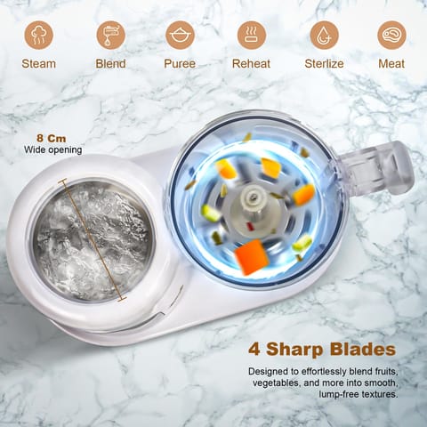 Baybee Blenzy 5-in-1 Electric Baby Food Processor | Baby Food Maker with Steamer, Chopper, Grinder, Blender & Warmer | Portable Baby Food Blender with Self-Clean & Touch Screen for Purees