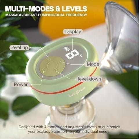 Baybee Mivac Electric Breast Pump For Mothers | Automatic Breast Pump Electrical With LED Display & 9 Adjustable Level Suction | Electric Breast Milk Pump with 4 Modes & Massage