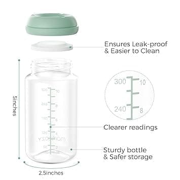 Natural Baby Bottle, 11oz Wide-Neck Breast Milk Container*4