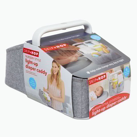 Light Up Diaper Caddy- Heather Grey