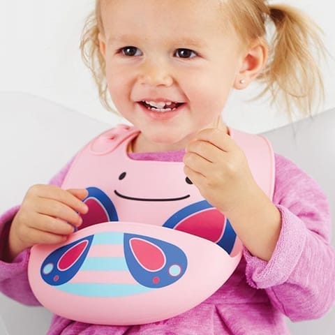 ZOO Fold & Go Silicone Bib- Butterfly