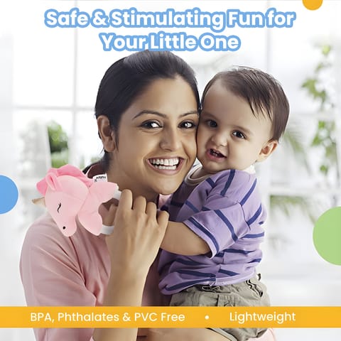 Nuluv Infant Unicorn Babies 3+ Months Sound Ring Rattle Toy