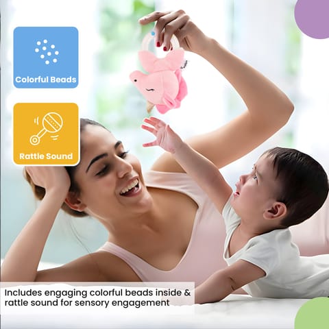 Nuluv Infant Unicorn Babies 3+ Months Sound Ring Rattle Toy