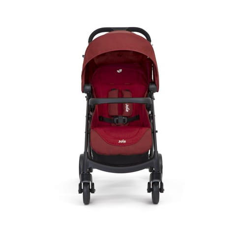 Joie Muze Lx One Hand Fold Stroller with Flat Reclining Seat (Birth to 15 Kg), Cranbery (Net Weight - 9.36 KG)